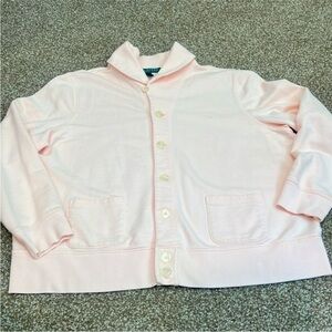 Lauren Ralph Lauren Women button front Cardigan Sweater Pink Long Sleeve Classic